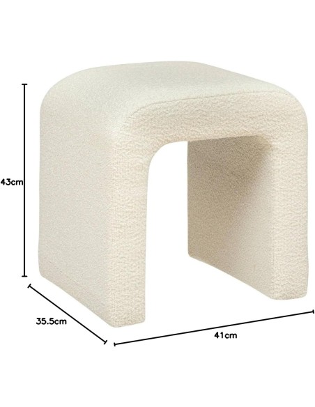 Pouf bouclette Sevi Blanc Atmosphera