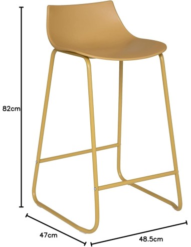 Tabouret Hauteur Îlot Otac PP Jaune Ocre Atmosphera