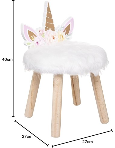 Tabouret Enfant Licorne Multicolore Atmosphera
