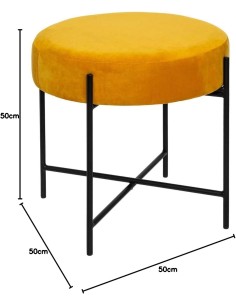 Tabouret Velours Arty Jaune Ocre Atmosphera 2