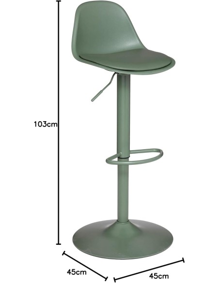 Chaise De Bar Aiko Vert Kaki Atmosphera