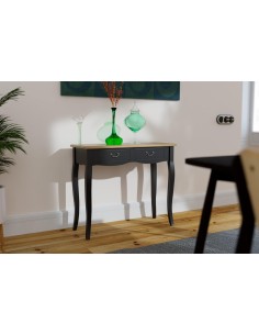 Console 2 Tiroirs Chrysa Noir Atmosphera 2
