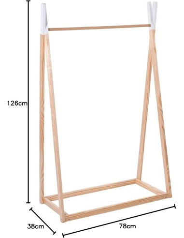 Penderie Enfant Pin Naturel 126cm Atmosphera For Kids