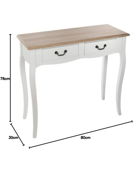 Console 2 Tiroirs Chrysa Blanc Atmosphera