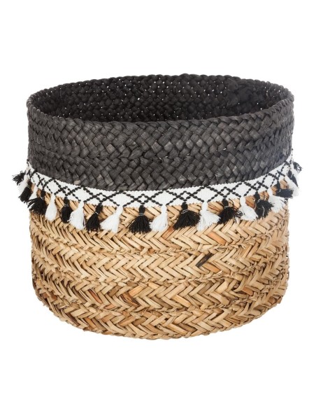 Lot De 3 Paniers De Rangement A Pompons Seagrass Atmosphera