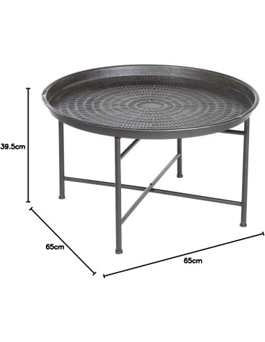 Table De Cafe Instant En Metal Grise Atmosphera