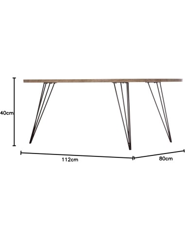 Table Basse Grande Industriel En Bois Neile 112x80 Atmosphera