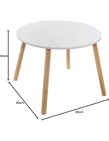 Table enfant douceur etoiles Blanc Atmosphera