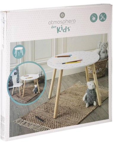 Table enfant douceur etoiles Blanc Atmosphera