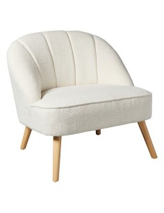 Fauteuil Naova bouclette Blanc - Atmosphera