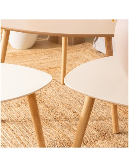 Lot de 3 tables café Mileo Beige - Atmosphera