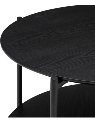 Table basse ronde Kemi noyer Noire - Atmosphera