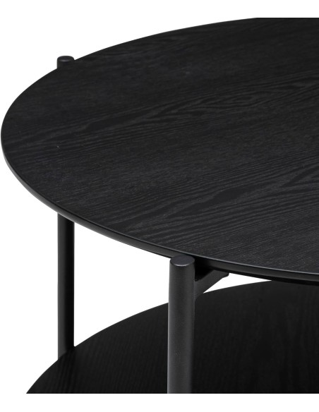 Table basse ronde Kemi noyer Noire - Atmosphera
