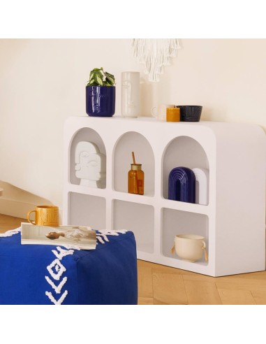 Meuble Etagère 6 niches Soleya Blanc - Atmosphera