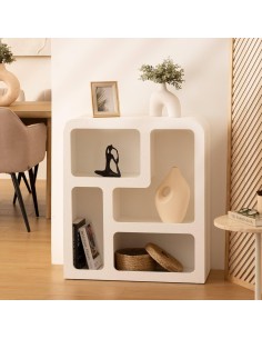 Meuble Etagère 4 niches Soleya Blanc - Atmosphera 2