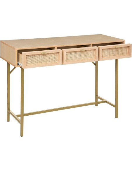 Console 3 tiroirs Rayo cannage Beige - Atmosphera
