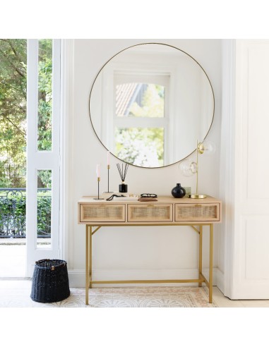 Console 3 tiroirs Rayo cannage Beige - Atmosphera