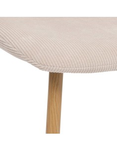 Chaise Roka En Velours Cotêlé Beige - Atmosphera 2