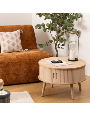 Table basse 2 portes Nyos Beige - Atmosphera