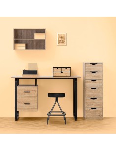 Caisson de bureau 6 tiroirs Beige - Five 2