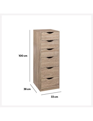 Caisson de bureau 6 tiroirs Beige - Five