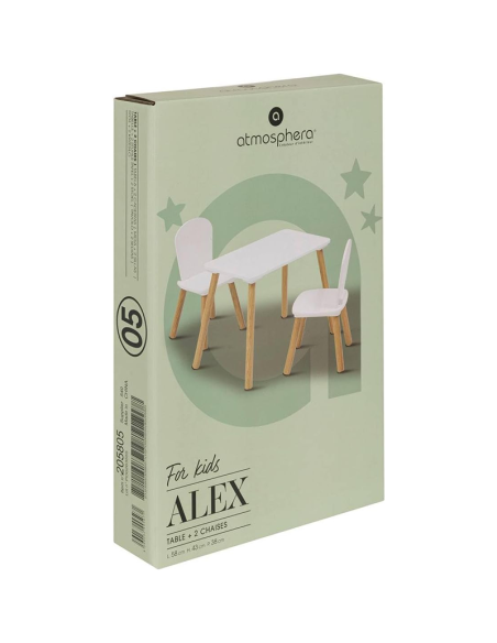 Set Table Avec 2 Chaises Alex Pour Enfant Blanc - Atmosphera For Kids