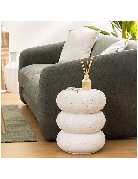 Table café totem Stonento En Magnésie D35 Blanc - Atmosphera