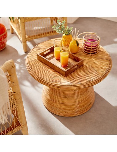 Table Basse Tanae 70x45 En Rotin Naturel Atmosphera