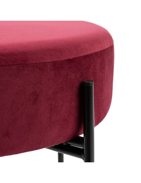 Tabouret D'appoint Arty En Velours Rubis Atmosphera
