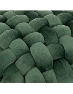 Tabouret En Velours Tricoté Akemi Vert Jade Atmosphera 2