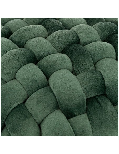 Tabouret En Velours Tricoté Akemi Vert Jade Atmosphera