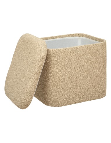 Lot de 2 poufs coffre Dani En Velours Beige Atmosphera