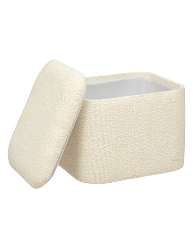 Lot de 2 poufs coffre Dani En Velours Beige Atmosphera