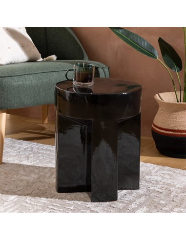 Table à café totem Kris D34 Noire Atmosphera