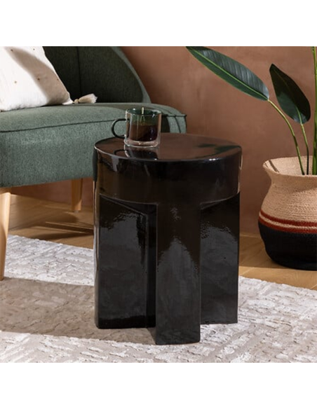 Table à café totem Kris D34 Noire Atmosphera