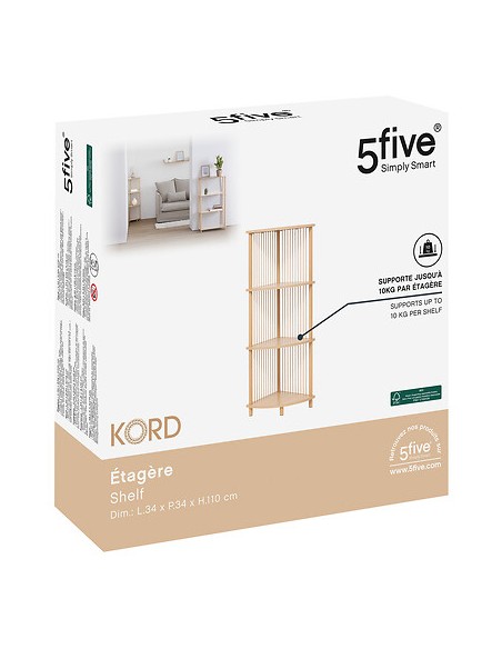 Etagère D'angle Kord 4 niveaux Beige Five