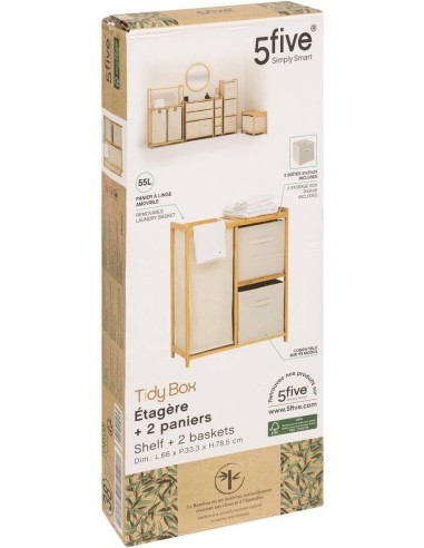 Étagère Tidy Box 3 paniers Marron Five