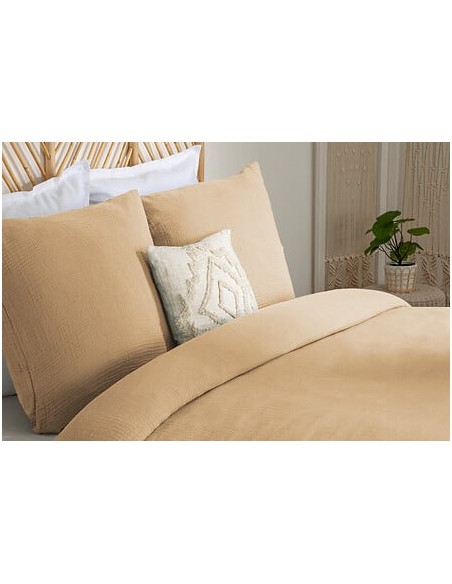Parure De Lit Flora Beige Lin 240x220 Atmosphera