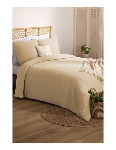 Parure De Lit Flora Beige Lin 240x220 Atmosphera
