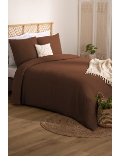 Parure De Lit Flora Marron 240x220 Atmosphera 2