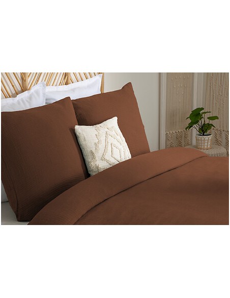 Parure De Lit Flora Marron 240x220 Atmosphera