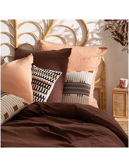 Parure De Lit Flora Marron 240x220 Atmosphera