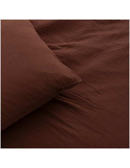 Parure De Lit Flora Marron 240x220 Atmosphera