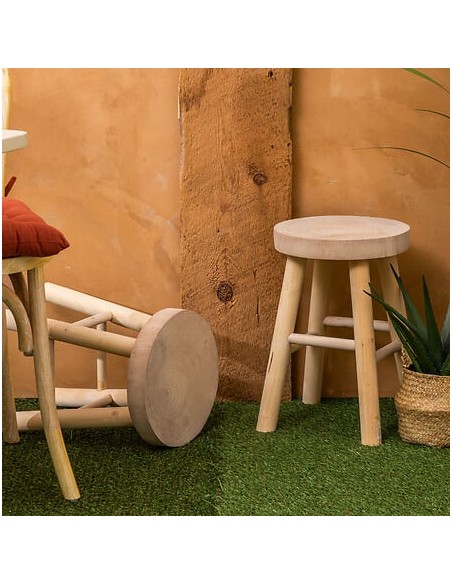 Tabouret D'appoint Nyar D28 Beige Atmosphera