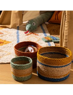 Lot de 3 paniers Marrakech jute Multicolore Atmosphera 2
