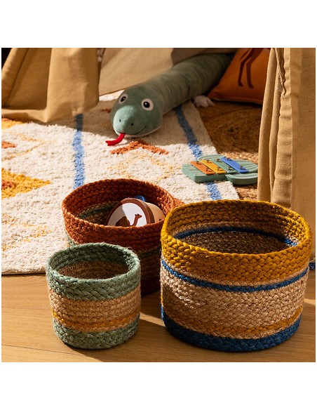 Lot de 3 paniers Marrakech jute Multicolore Atmosphera