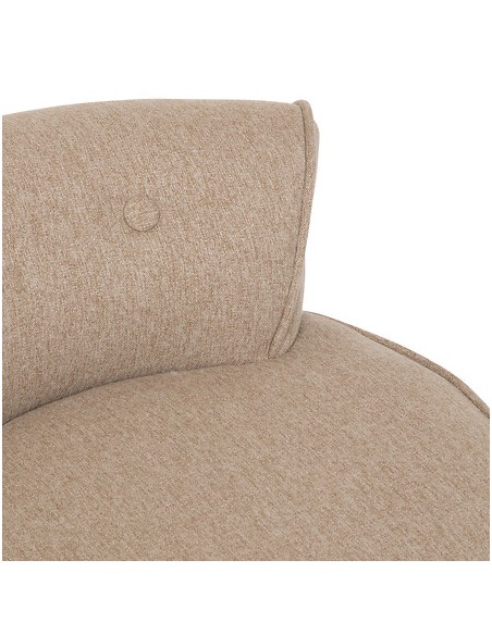 Tabouret D'appoint Firmin En Velours Beige Atmosphera