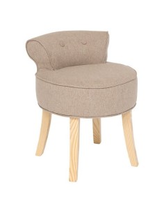 Tabouret D'appoint Firmin En Velours Beige Atmosphera