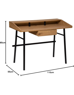 Bureau 1 tiroir Josan Marron Atmosphera 2