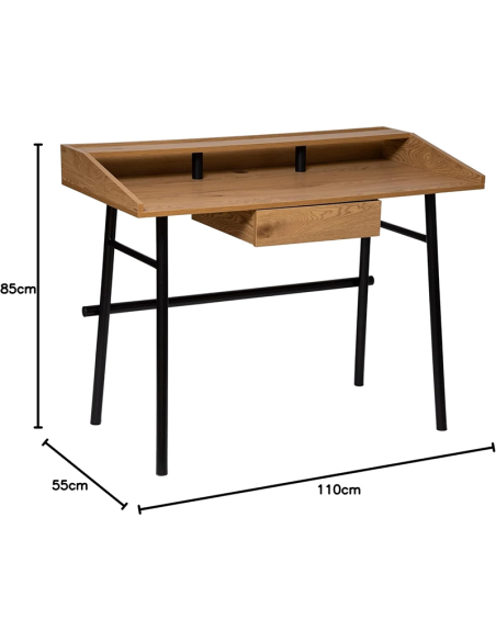Bureau 1 tiroir Josan Marron Atmosphera